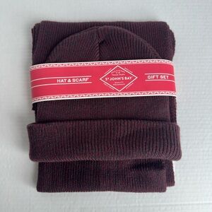 St. John's Bay Men's Hat & Scarf Set  one size fit all